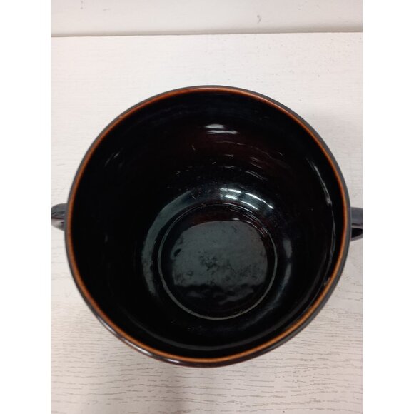 Vintage Red Wing Pottery Village Green Bean Pot Cookie Jar Canister Brown Teal - Picture 7 of 11